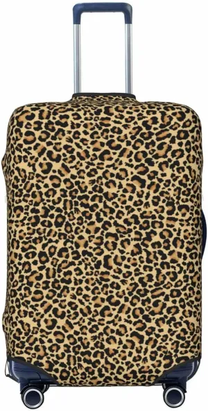 Travel Luggage Cover - Leopard Print Washable Suitcase Covers Protector Fits 18-32 Inch Luggage