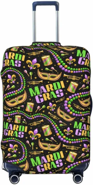 Travel Luggage Cover - Mardi Gras3 Washable Suitcase Covers Protector Fits 18-32 Inch Luggage