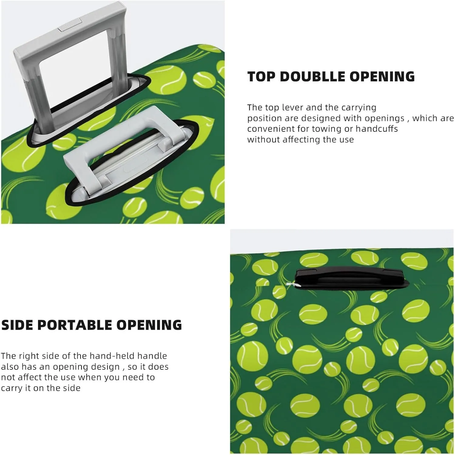 Travel Luggage Cover - Tennis Balls Washable Suitcase Covers Protector Fits 18-32 Inch Luggage