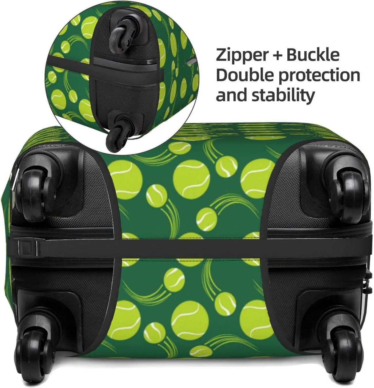 Travel Luggage Cover - Tennis Balls Washable Suitcase Covers Protector Fits 18-32 Inch Luggage