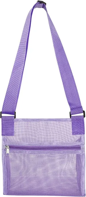Travel Mesh Pouches with Handle Breathable Adjustable Pouch Zippered Mesh Travel Device Pouch Traveling Toiletry Bags for Home Room Offices Travel,Purple Clearence