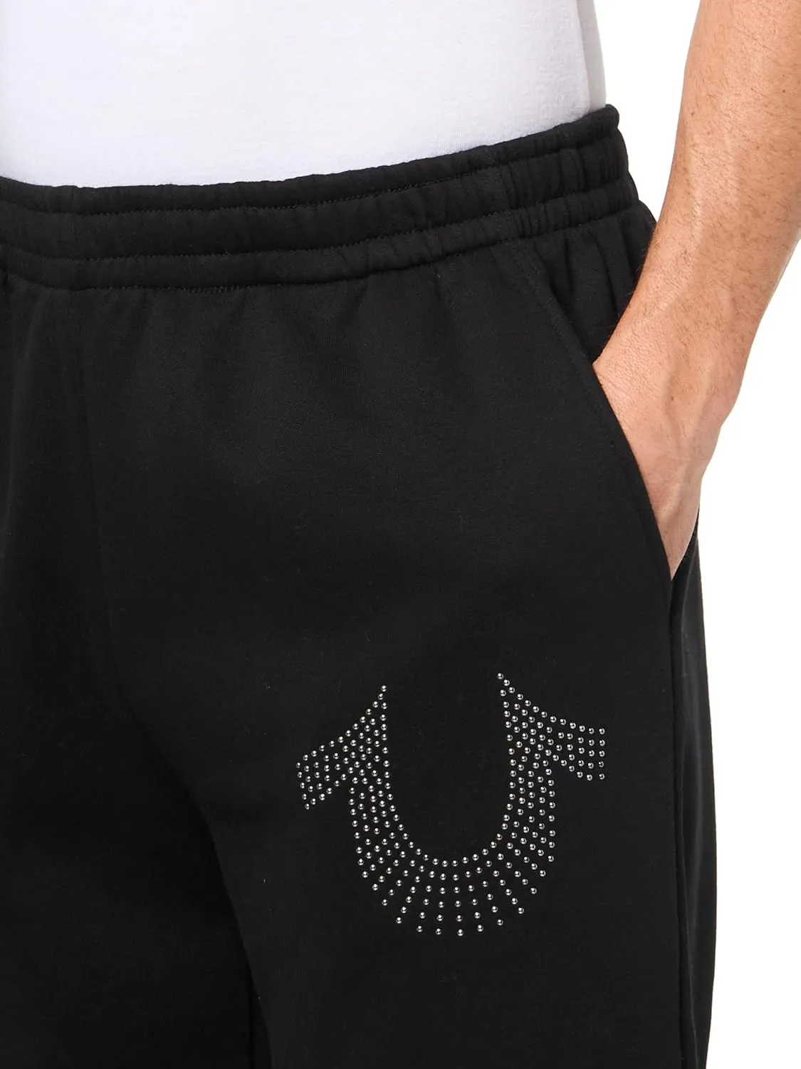 True Religion Men's Studded Baggy Sweatpant