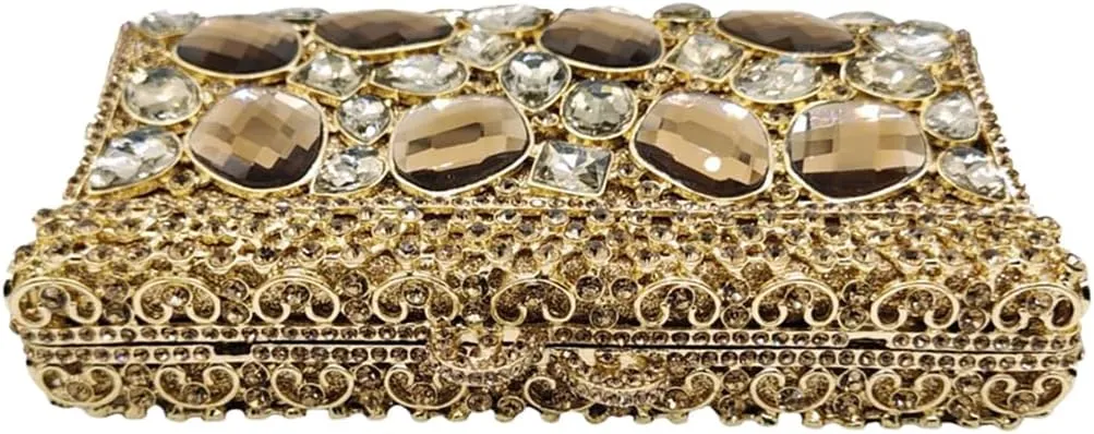 UMREN Luxury Women Crystal Purse Rhinestone Evening Clutch Bag Sparly Diamonds Handbag Wedding Bridal Shoulder Purse Bag