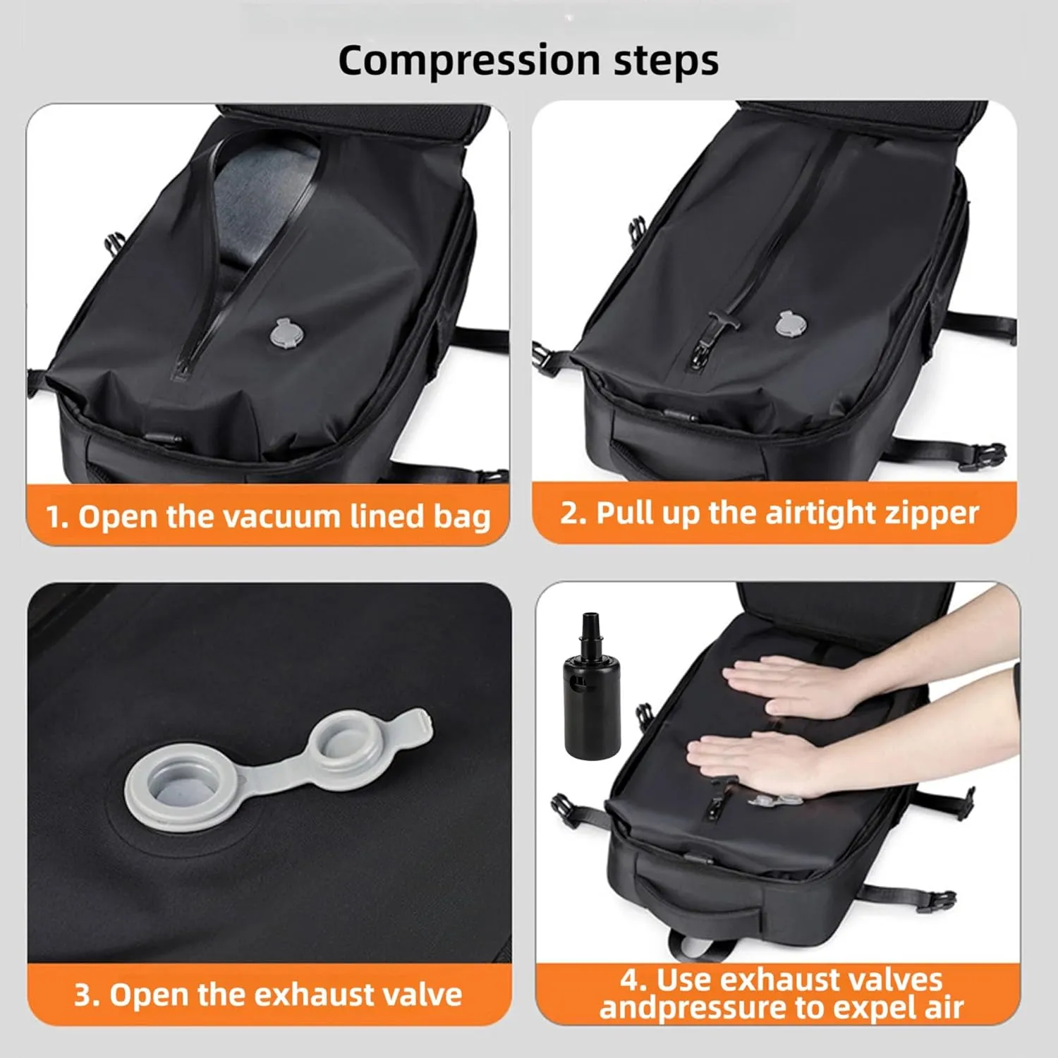 Vacuum Backpack With Pump,28L,with Vacuum Compression,Detachable Airbag,Water Resistant Travel Backpack for Women & Men (Green)