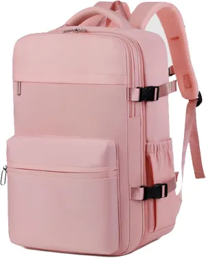 Vacuum Backpack With Pump,28L,with Vacuum Compression,Detachable Airbag,Water Resistant Travel Backpack for Women & Men (Pink)