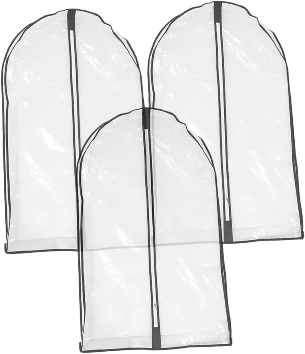 Vaguelly 3Pcs Clothes Storage Bag with Zipper Reusable Garment Covers for Wardrobe Organization Clothing for Suits Dresses Coats