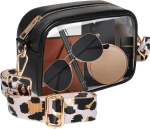 Vangue Clear Purse for Women Stadium Approved, Clear Crossbody Bag with Adjutable Strap, Transparent Bag for Sports Concert