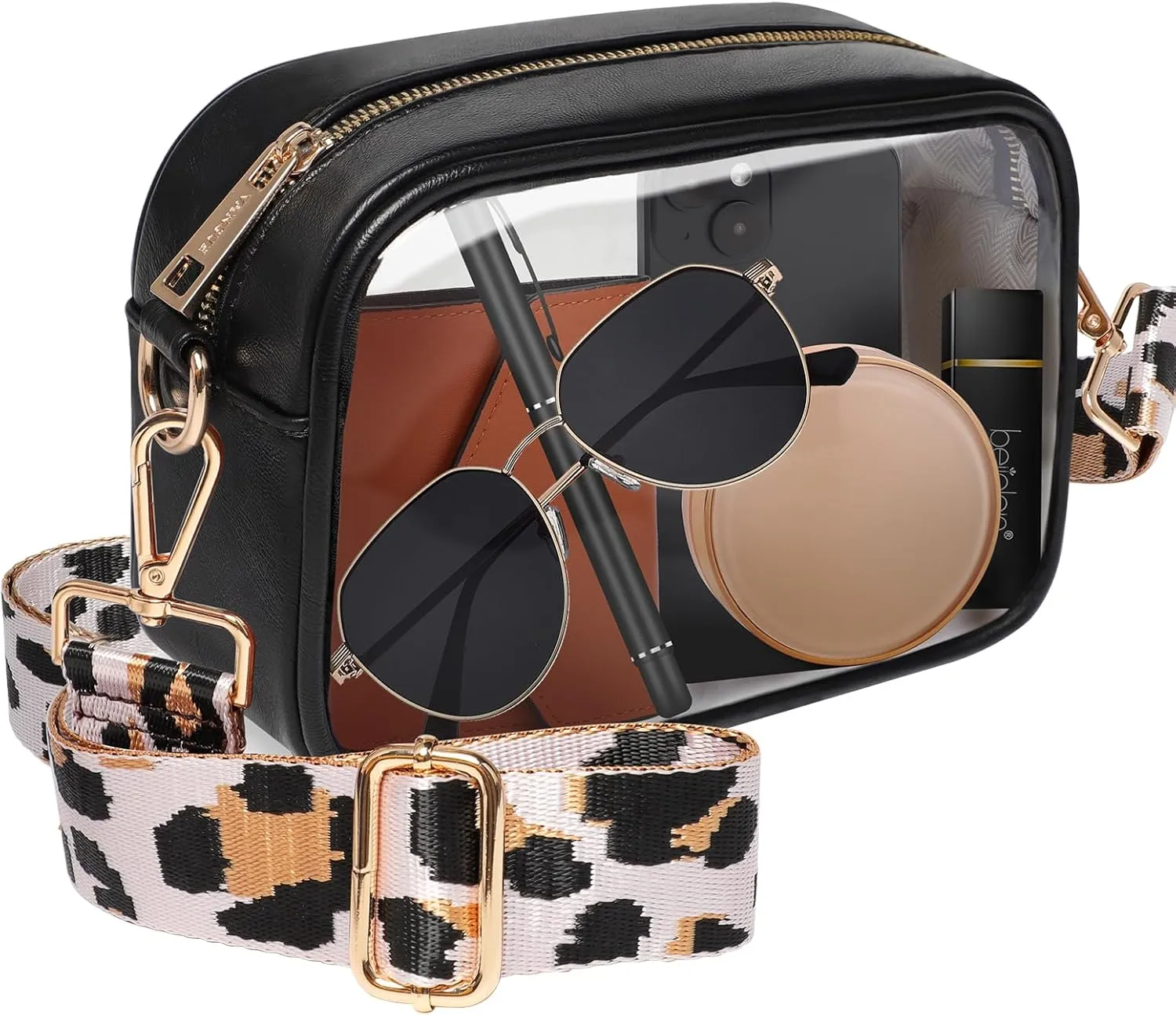 Vangue Clear Purse for Women Stadium Approved, Clear Crossbody Bag with Adjutable Strap, Transparent Bag for Sports Concert