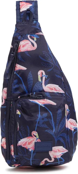 Vera Bradley Ripstop Mini Sling Backpack, Flamingo Party