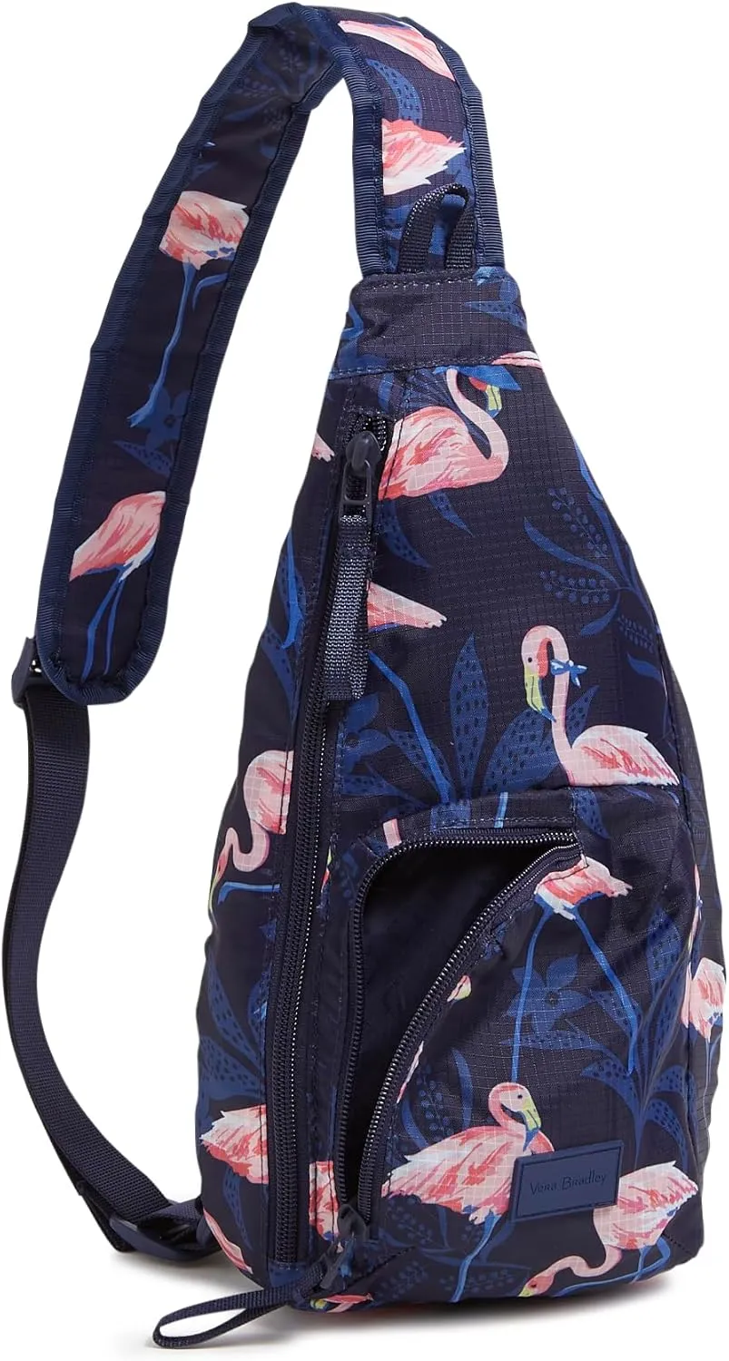 Vera Bradley Ripstop Mini Sling Backpack, Flamingo Party