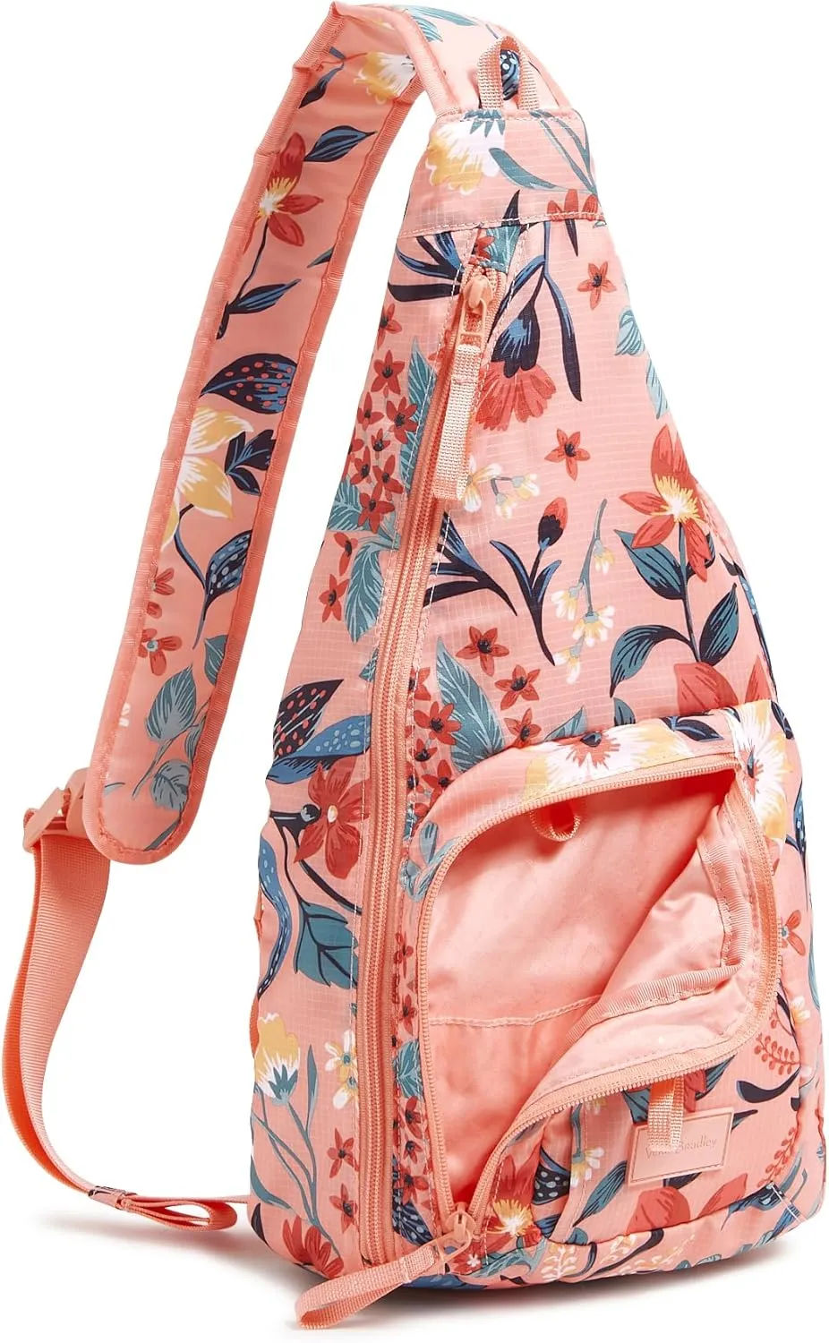 Vera Bradley Ripstop Sling Backpack, Paradise Bright Coral
