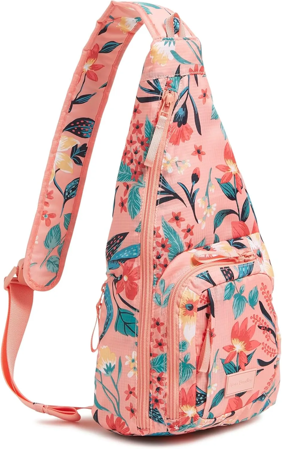 Vera Bradley Ripstop Sling Backpack, Paradise Bright Coral
