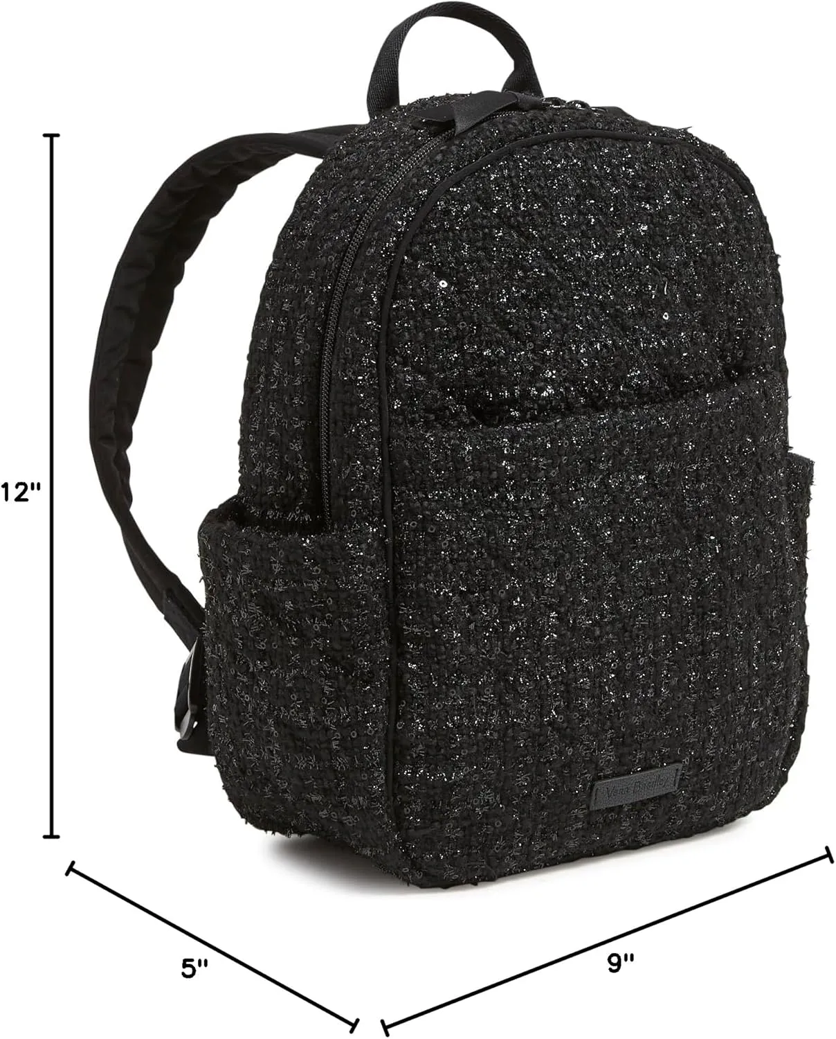 Vera Bradley Women's Cotton Small Backpack, Black, One Size