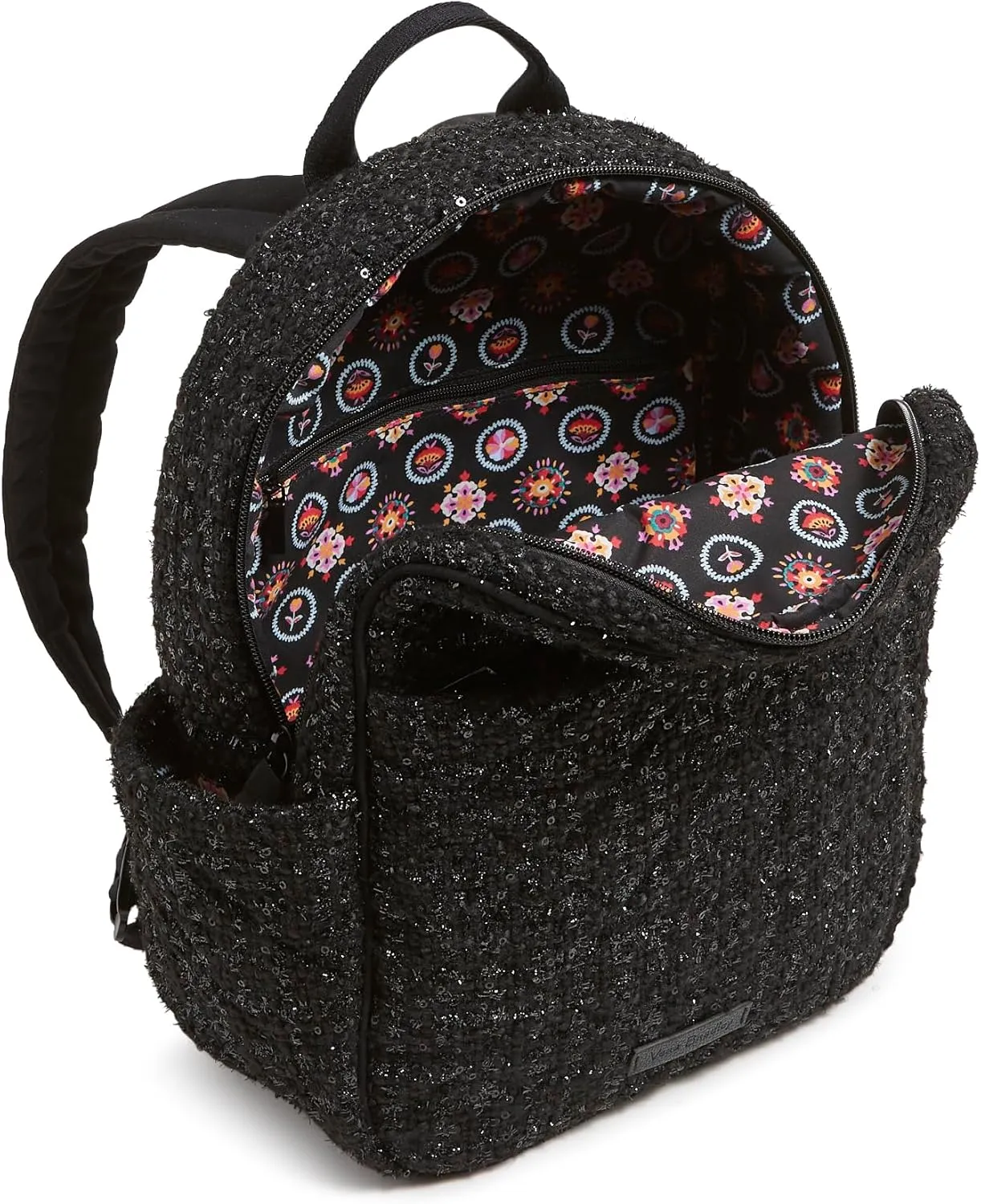 Vera Bradley Women's Cotton Small Backpack, Black, One Size