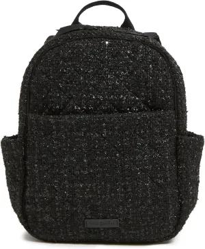Vera Bradley Women's Cotton Small Backpack, Black, One Size
