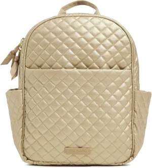 Vera Bradley Women's Cotton Small Backpack, Champagne Gold Pearl, One Size