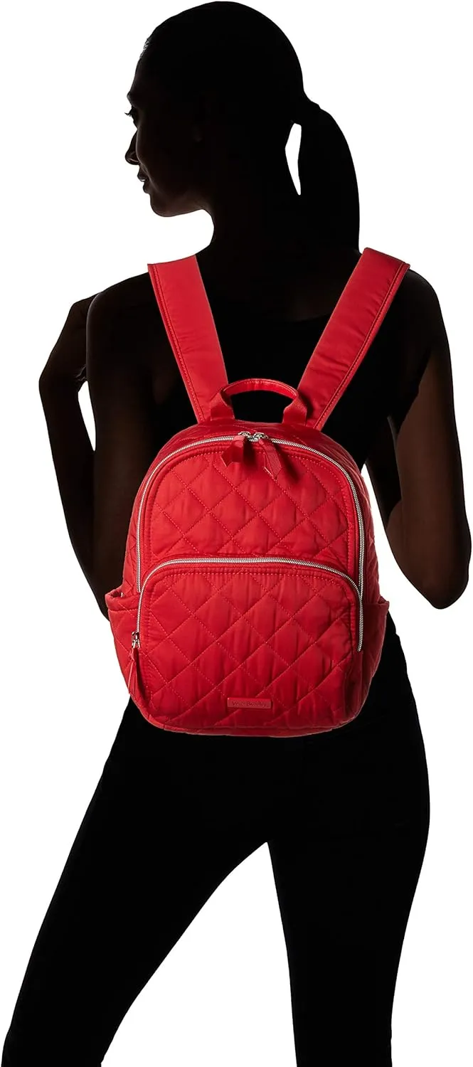 Vera Bradley Women's Performance Twill Small Backpack, Cardinal Red, One Size