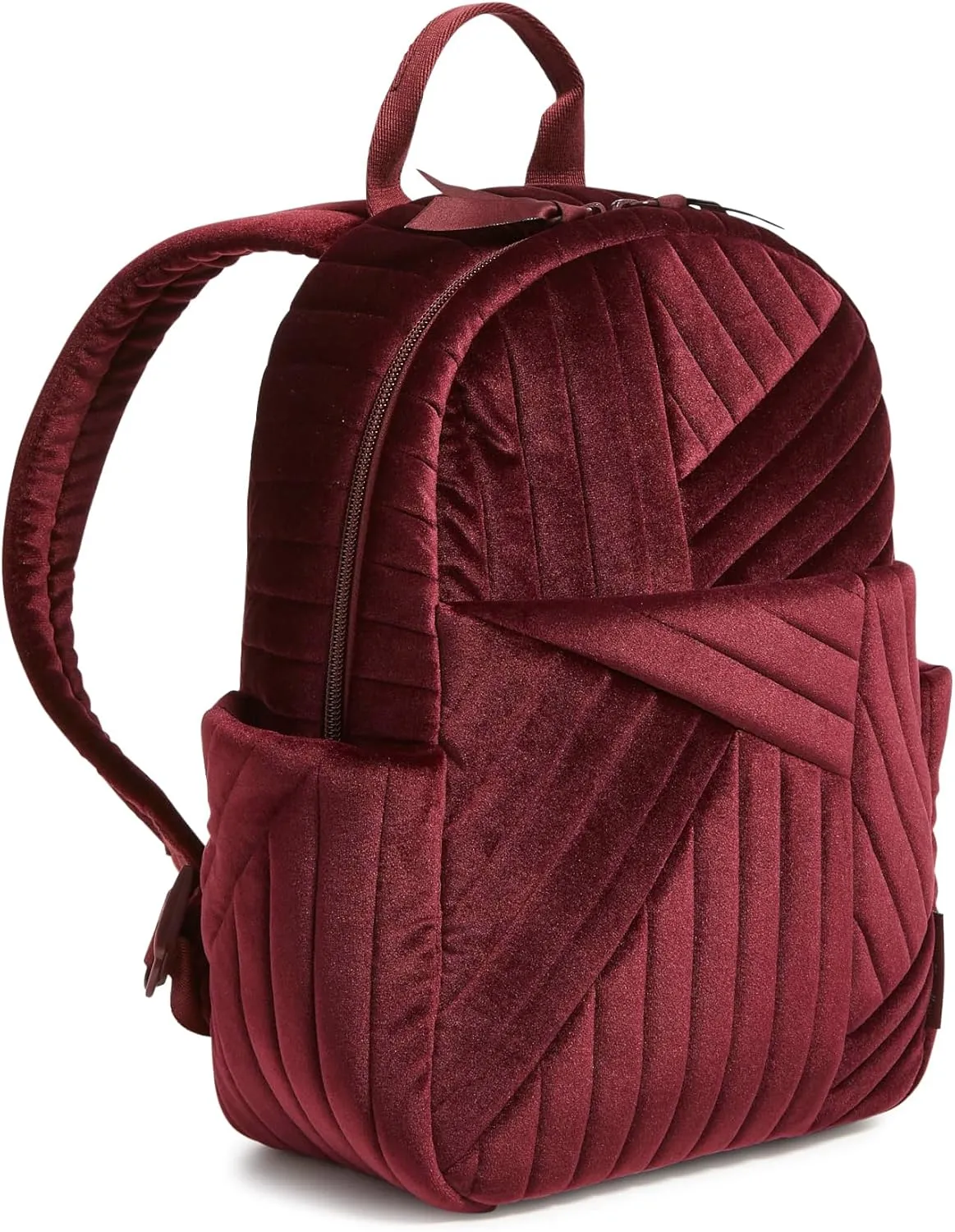 Vera Bradley Women's Velvet Small Backpack Bookbag, Raisin, One Size