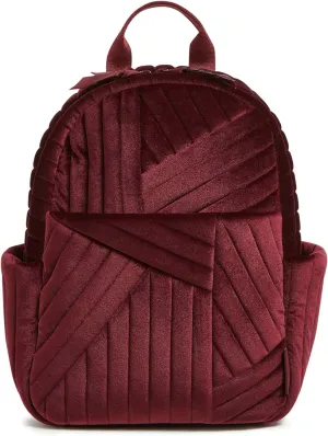 Vera Bradley Women's Velvet Small Backpack Bookbag, Raisin, One Size