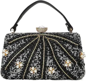 Vintage Women Clutches Bag Evening Bags Women Beading Rhinesrone Bags Handbag Crossbody Bags Wedding Party Purse Bags (Color : Orange)