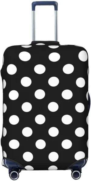 VOSERY Travel Luggage Cover - Black and White Polka Dot Washable Suitcase Covers Protector Fits 18-32 Inch Luggage