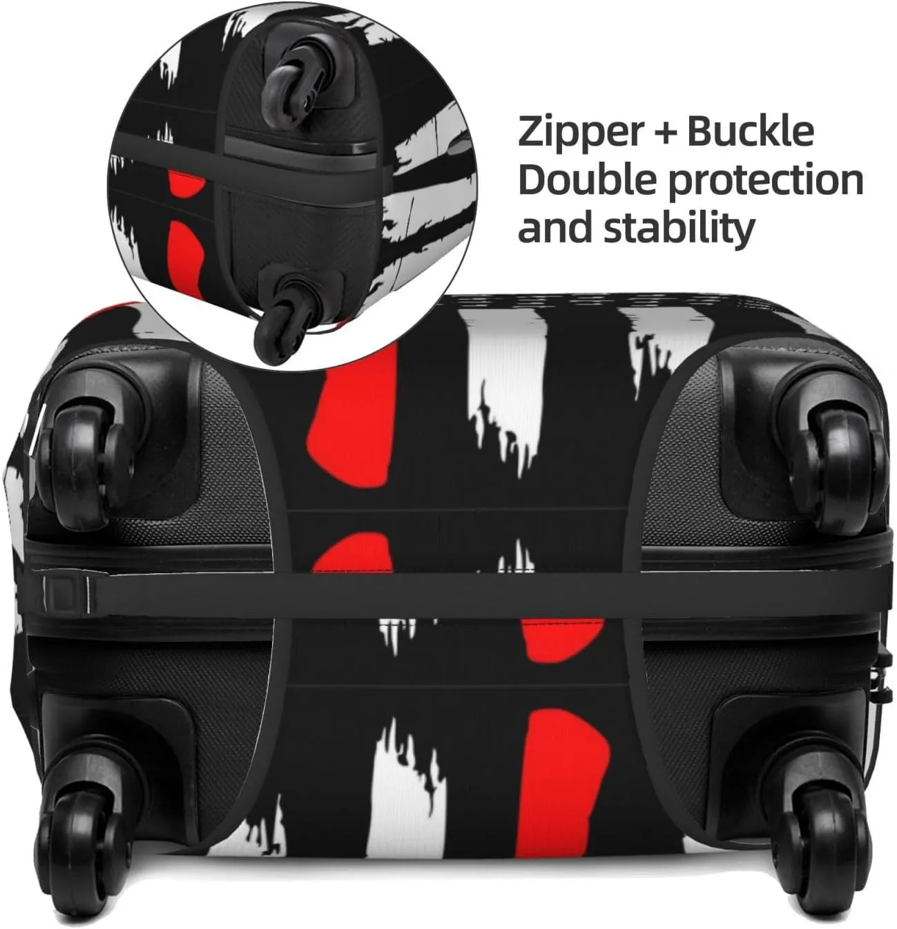 VOSERY Travel Luggage Cover - Firefighters USA Flag Washable Suitcase Covers Protector Fits 18-32 Inch Luggage