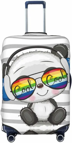 VOSERY Travel Luggage Cover - Panda with Sun glasses Washable Suitcase Covers Protector Fits 18-32 Inch Luggage
