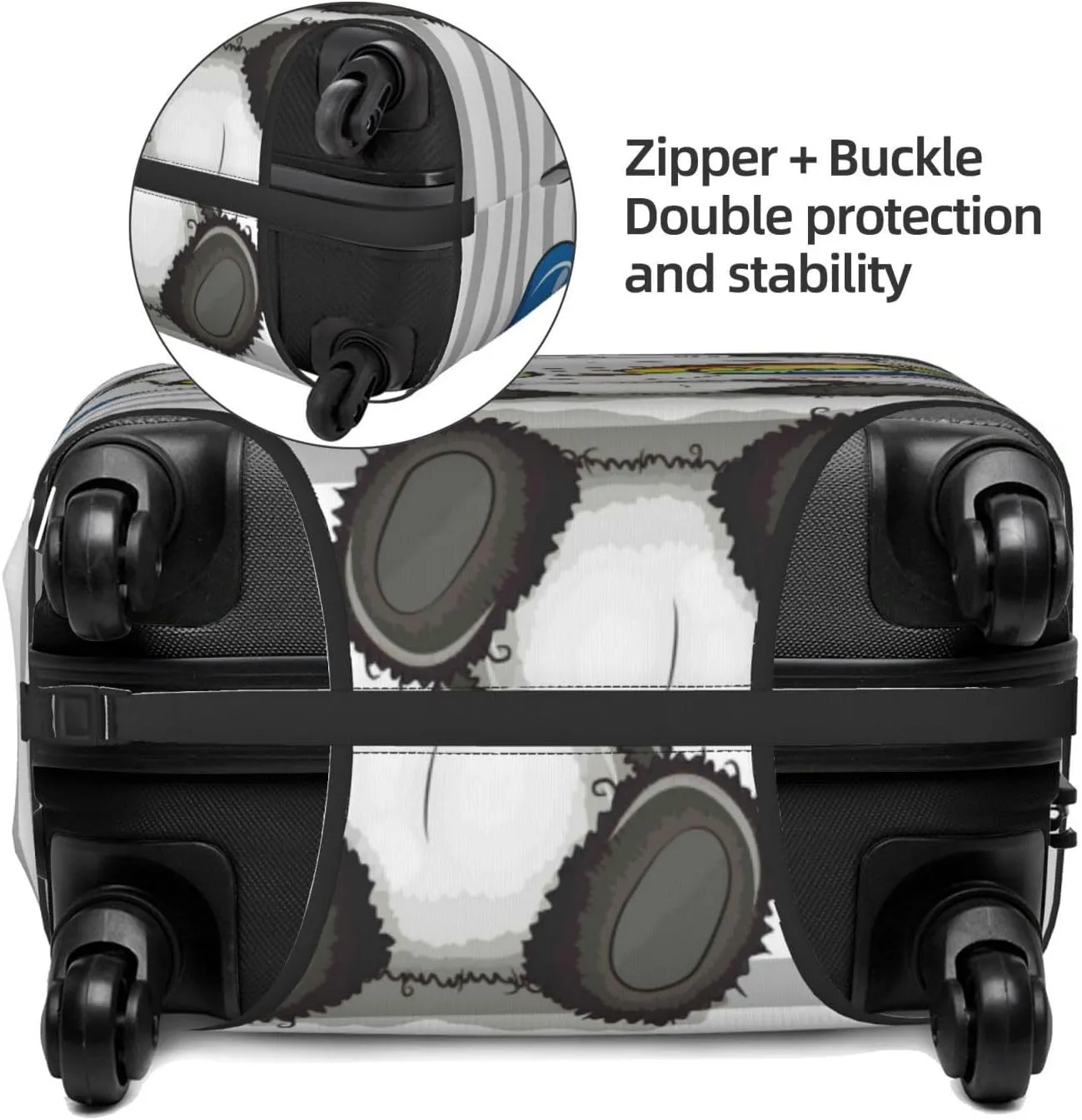 VOSERY Travel Luggage Cover - Panda with Sun glasses Washable Suitcase Covers Protector Fits 18-32 Inch Luggage