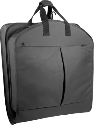 WallyBags 52 Deluxe Travel Carry-On Garment Bag with Two Pockets, Perfect for Dresses, Suits, Men and Women, Black