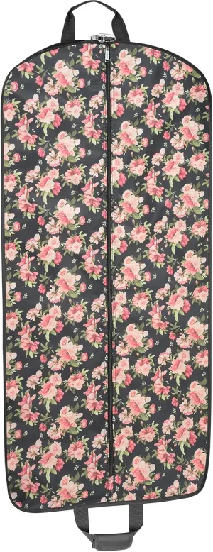 WallyBags 52-inch Deluxe Garment Cover with Handles, Black Floral