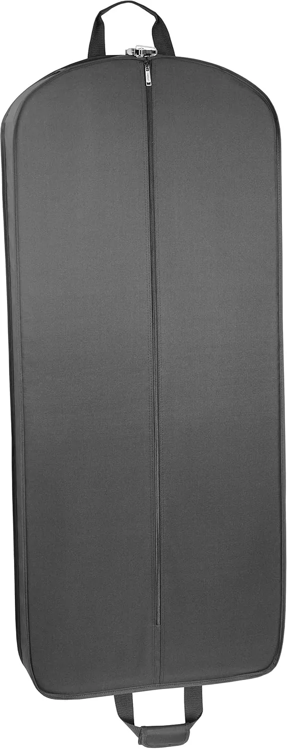 WallyBags Garment Bag 52-Inch Deluxe Travel Two Pockets, Black-M1