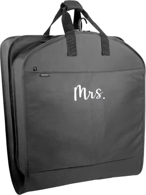 WallyBags Garment Bag 52-Inch Deluxe Travel Two Pockets, Black-M1