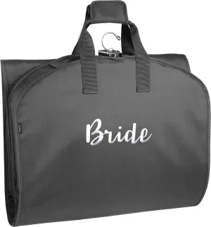 WallyBags Garment Bag Premium Tri-Fold Travel Exterior Pocket, Black-B1, 60-Inch