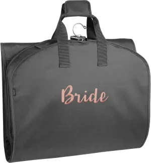 WallyBags Garment Bag Premium Tri-Fold Travel Exterior Pocket, Black-B1 Rose, 60-Inch