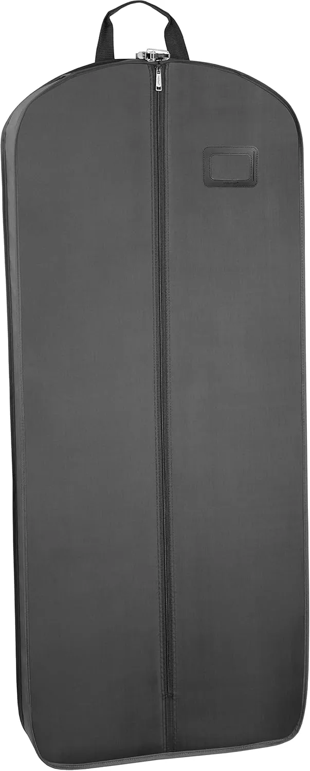 WallyBags Garment Bag Premium Tri-Fold Travel Exterior Pocket, Black-B1 Rose, 60-Inch