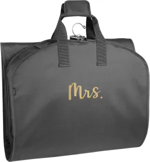 WallyBags Garment Bag Premium Tri-Fold Travel Exterior Pocket, Black-M1 Gold, 60-Inch