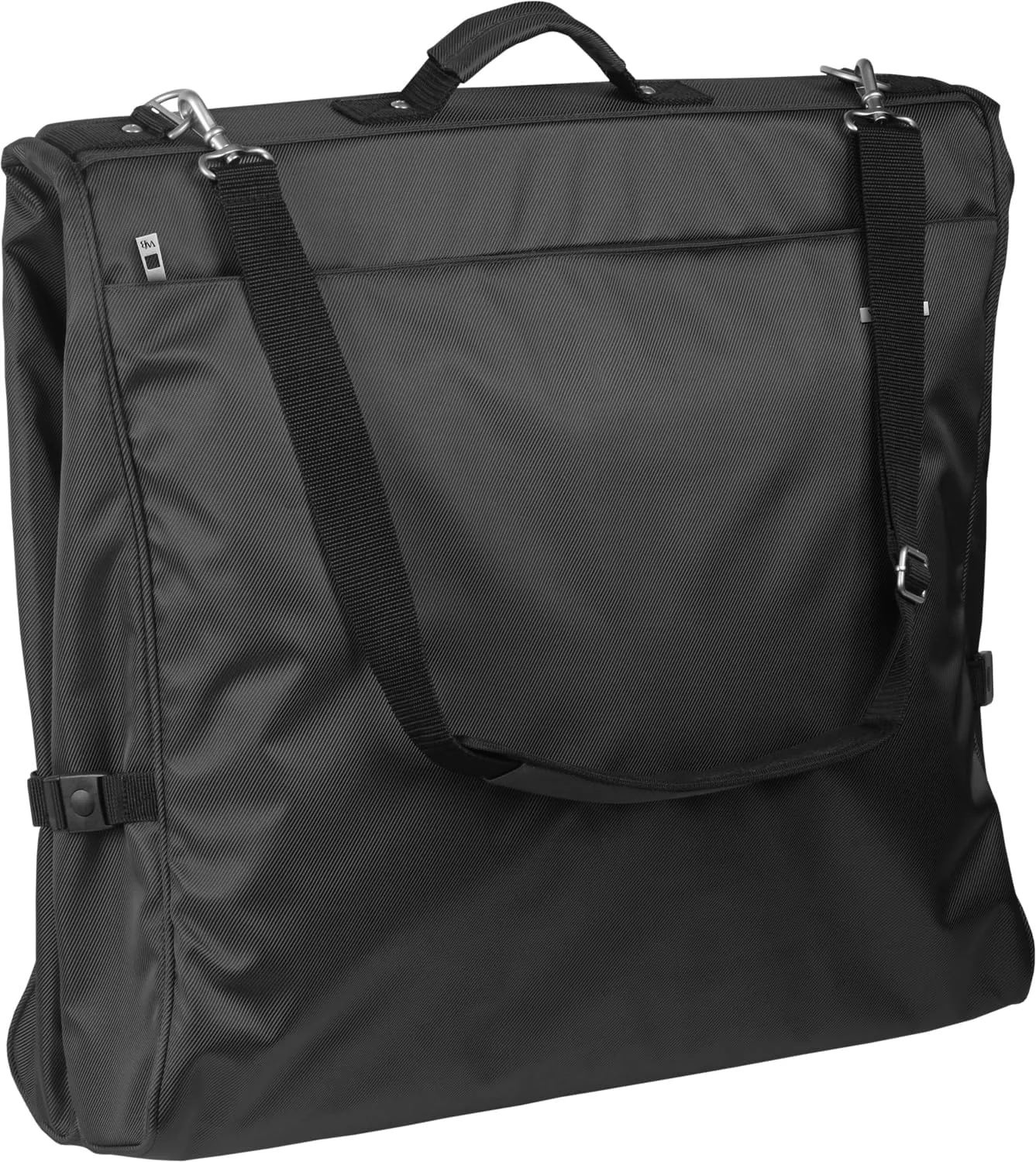 WallyBags Premium Framed Garment Bag with Shoulder Strap and Multiple Pockets, Black, 45-inch