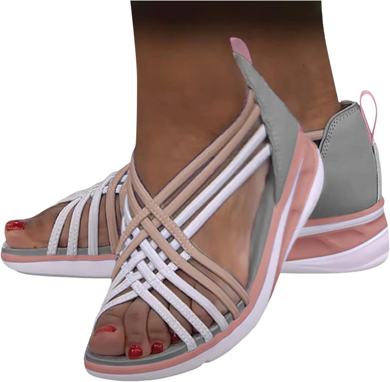 Wedge Sandals for Women Open Toe Casual Summer Roman High Heel Breathable Beach Sandals Orthopedic Sandals Shoes