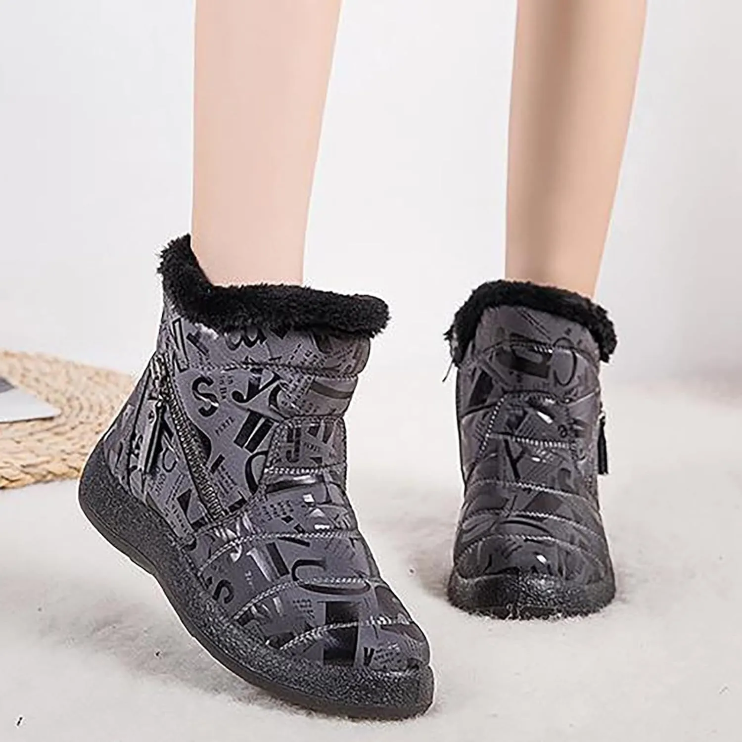 Winter Shoes for Women 2024 Comfy Dressy Winter Shoes for Women Low Heel Womens Wide Width Snow Boots Botas De Mujer Para El Frio Cute Womens Winter Dress Boots