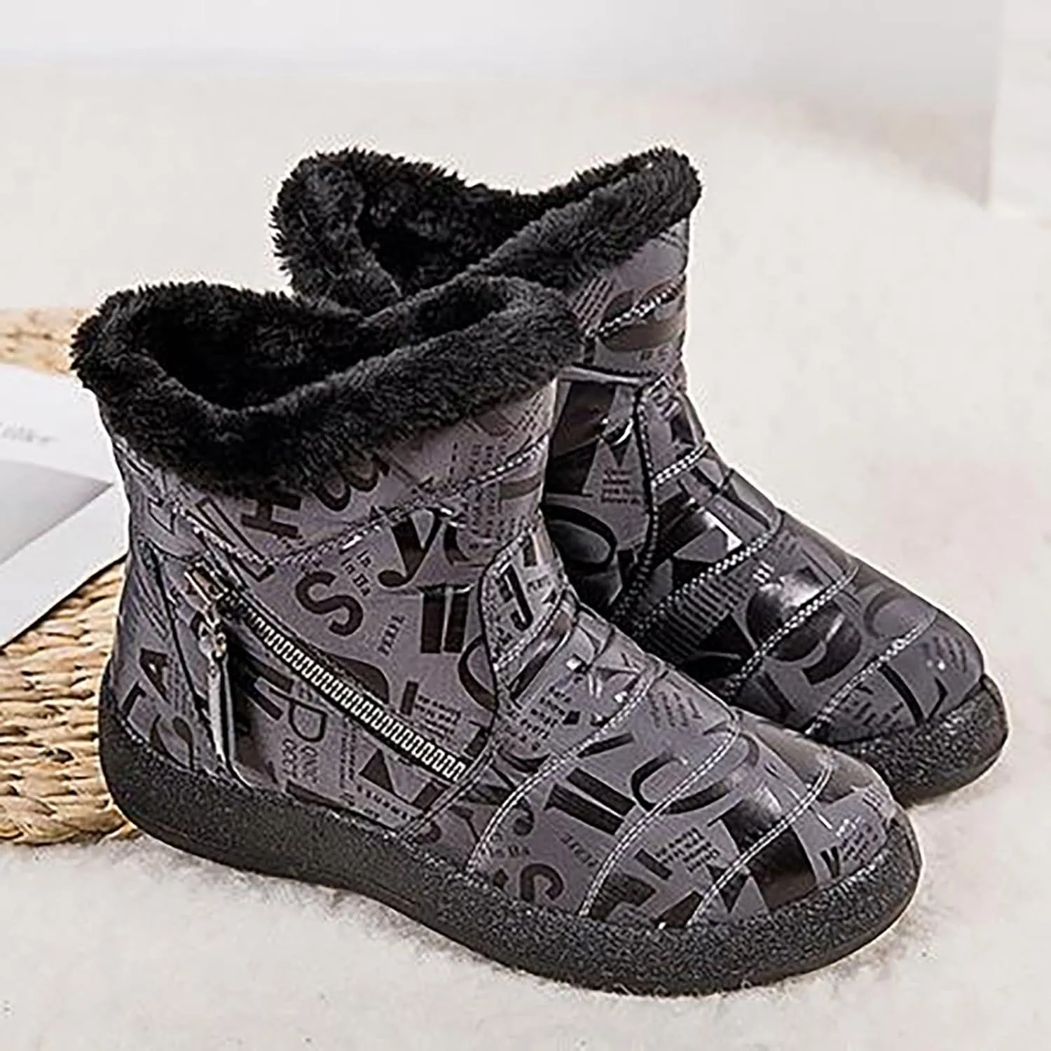 Winter Shoes for Women 2024 Comfy Dressy Winter Shoes for Women Low Heel Womens Wide Width Snow Boots Botas De Mujer Para El Frio Cute Womens Winter Dress Boots