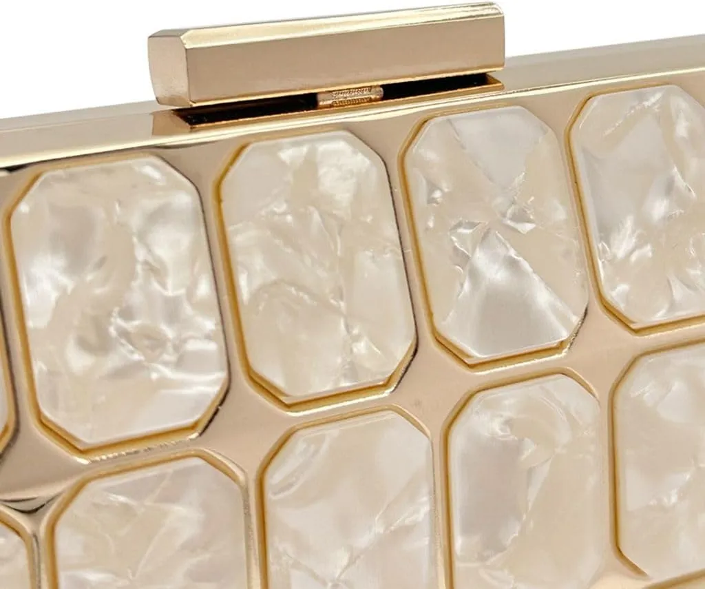 Women Acrylic Clutch Handbag Luxury Shoulder bags Evening Purse with Detachable Chain for Wedding Prom Party
