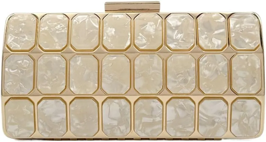 Women Acrylic Clutch Handbag Luxury Shoulder bags Evening Purse with Detachable Chain for Wedding Prom Party