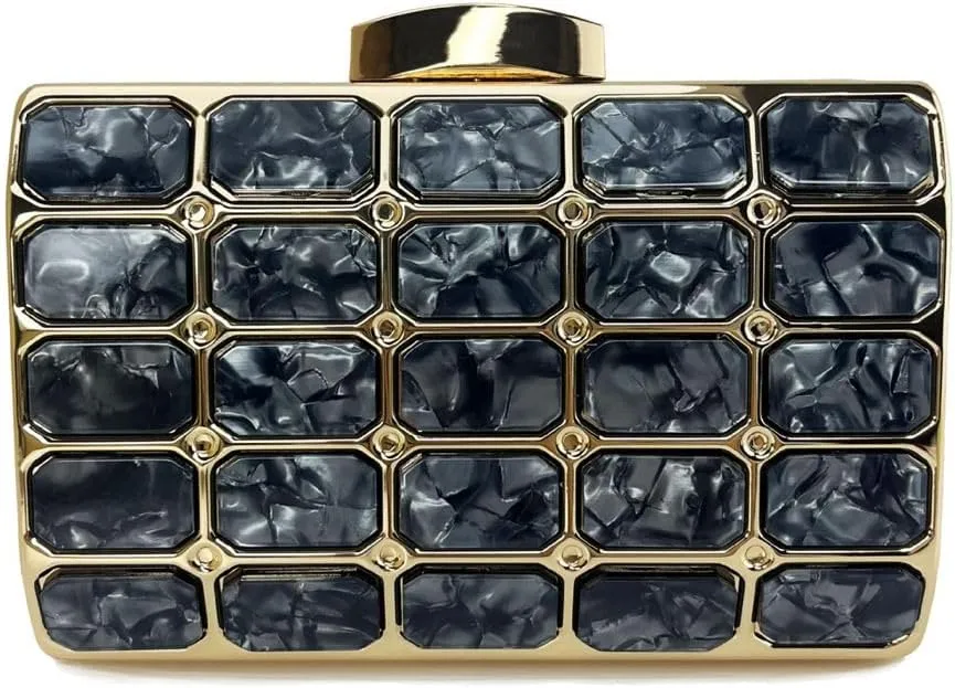 Women Acrylic Clutch Handbag Luxury Shoulder bags Evening Purse with Detachable Chain for Wedding Prom Party