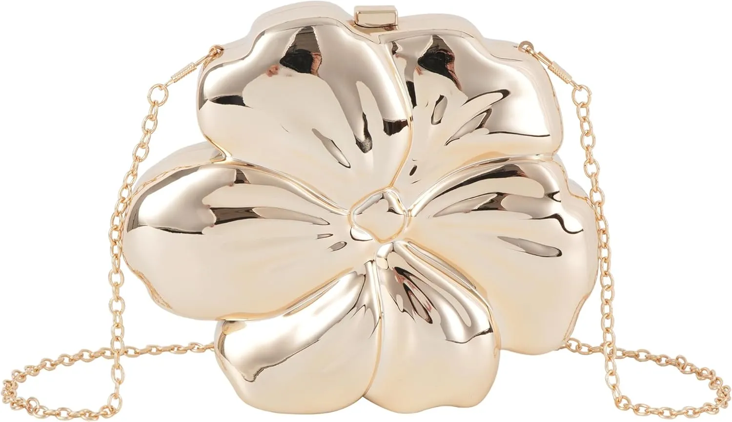 Women Acrylic Clutch Purse Flower Shaped Crossbody Bag Wedding Party Evening Handbag