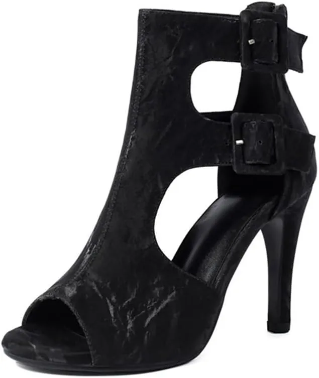 Women Ballroom Dance Boots Latin Salsa Wedding Peep Toe Performance Ankle Dancing Shoes,DS-3892