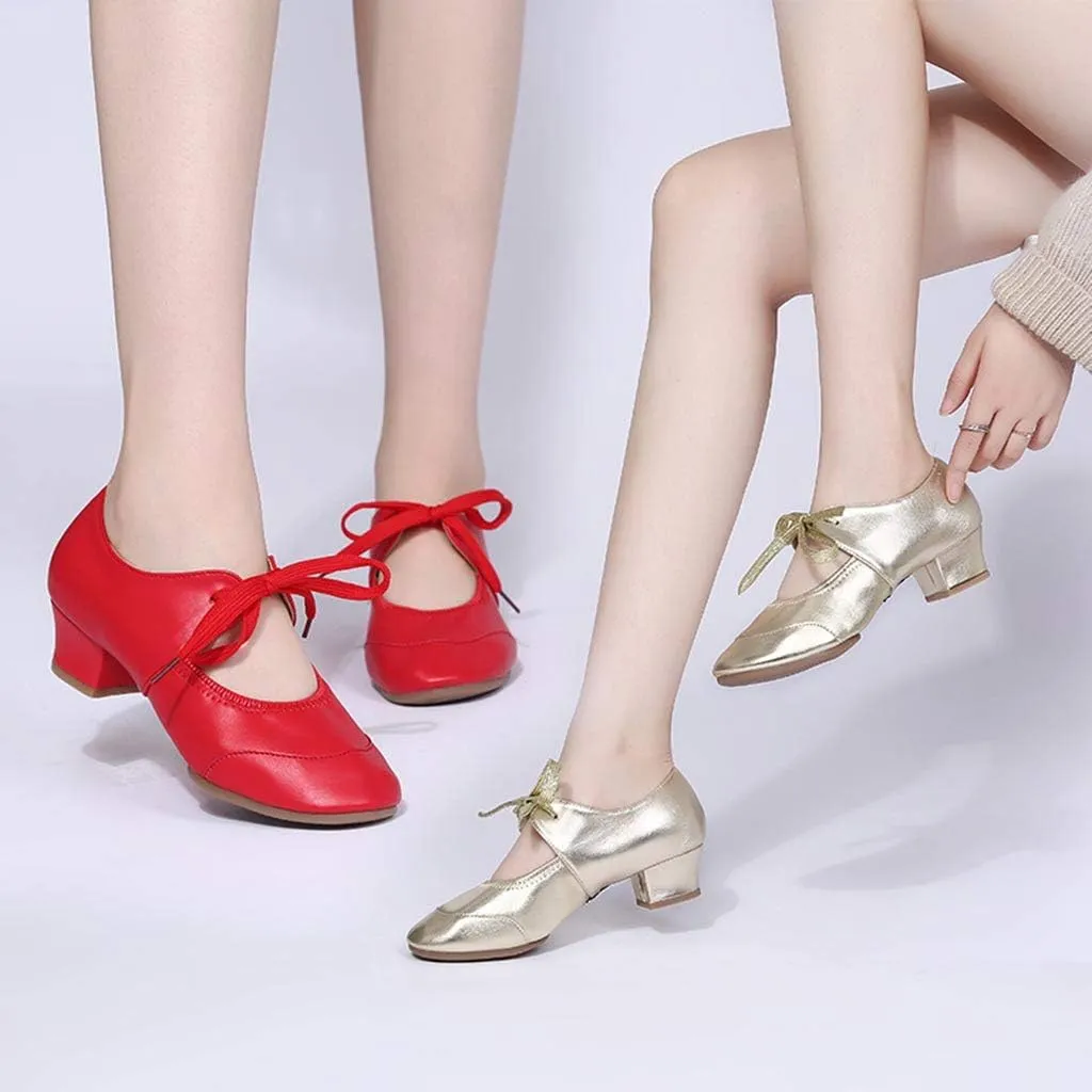 Women Dance Shoes Prom Ballroom Ballet Latin ??????achata Mid Heel Toe Performance Dance Dancing Shoes