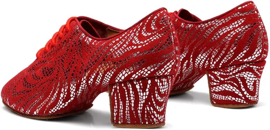 Women Latin Dance Shoes Ballroom Lace-up Practice Social Dance Modern Salsa Dancing Shoes