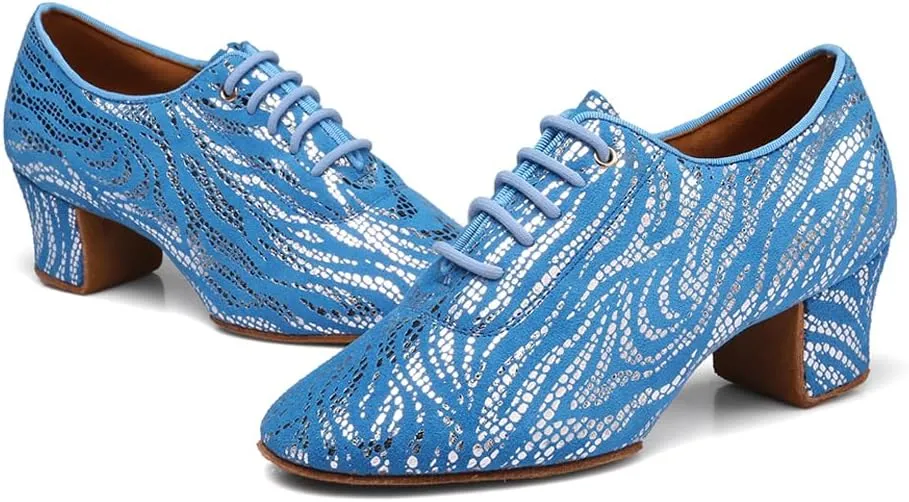 Women Latin Dance Shoes Ballroom Lace-up Practice Social Dance Modern Salsa Dancing Shoes