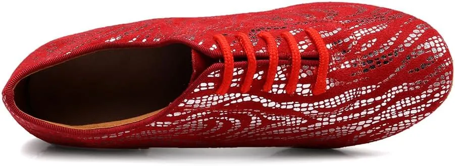 Women Latin Dance Shoes Ballroom Lace-up Practice Social Dance Modern Salsa Dancing Shoes