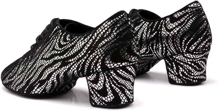 Women Latin Dance Shoes Ballroom Lace-up Practice Social Dance Modern Salsa Dancing Shoes